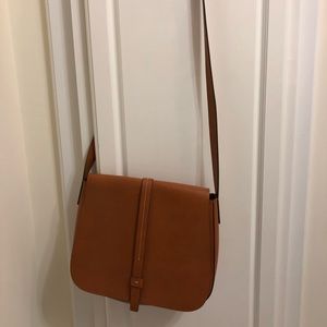 Faux leather cross body satchel
